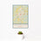 12x18 Cedartown Georgia Map Print Portrait Orientation in Woodblock Style With Small Cactus Plant in White Planter