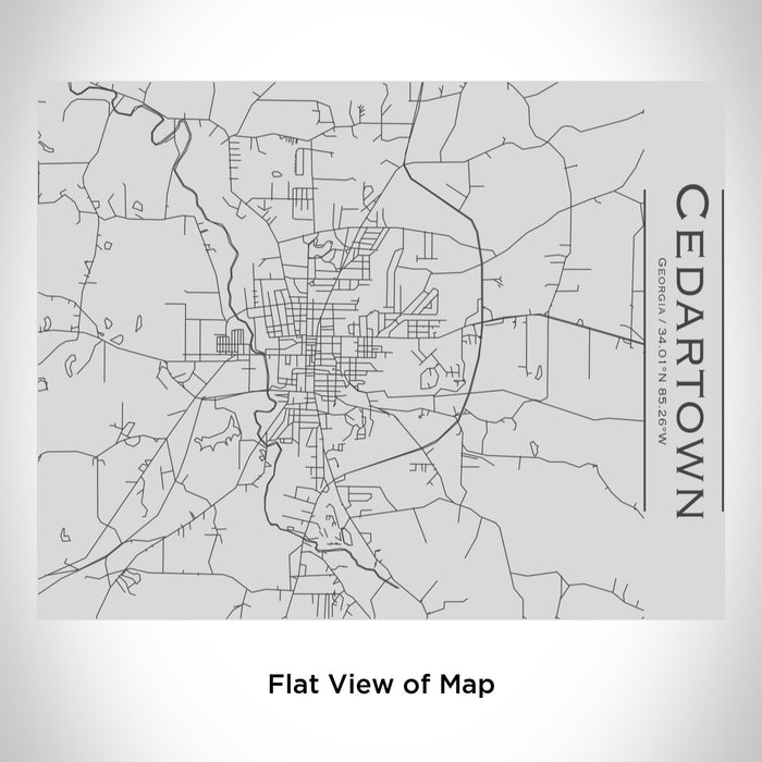 Rendered View of Cedartown Georgia Map Engraving on 20oz Stainless Steel Insulated Bottle with Bamboo Top