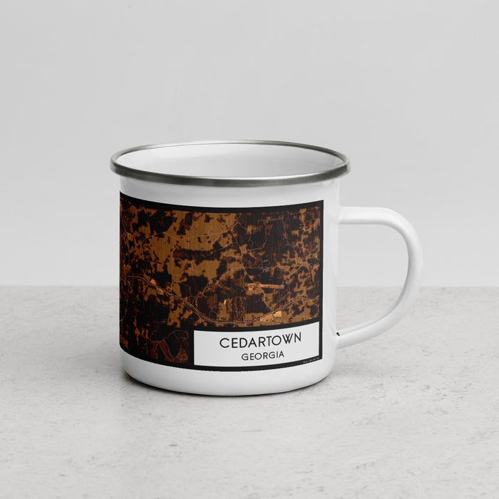 Right View Custom Cedartown Georgia Map Enamel Mug in Ember