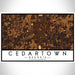 Cedartown Georgia Map Print Landscape Orientation in Ember Style With Shaded Background