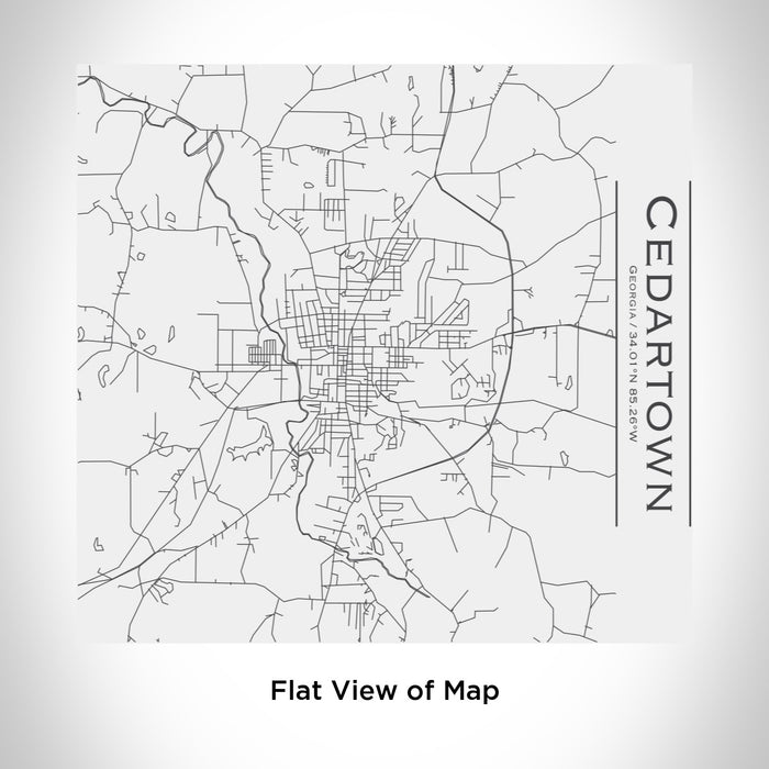 Rendered View of Cedartown Georgia Map Engraving on 17oz Stainless Steel Insulated Tumbler in White