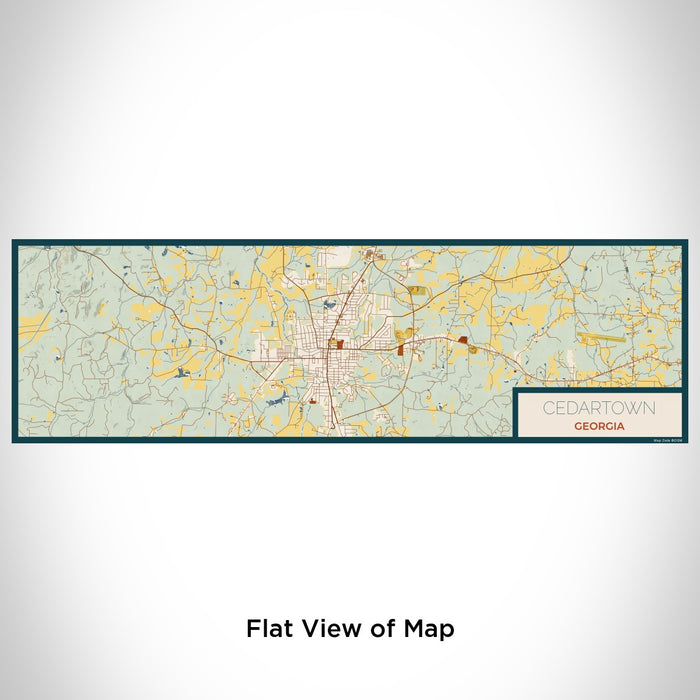 Flat View of Map Custom Cedartown Georgia Map Enamel Mug in Woodblock