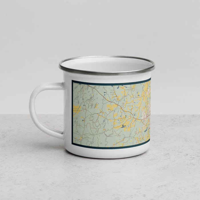 Left View Custom Cedartown Georgia Map Enamel Mug in Woodblock