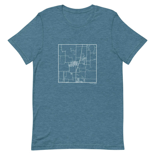 Celina Texas  Map Unisex T-Shirt with City inscription in Heather Teal