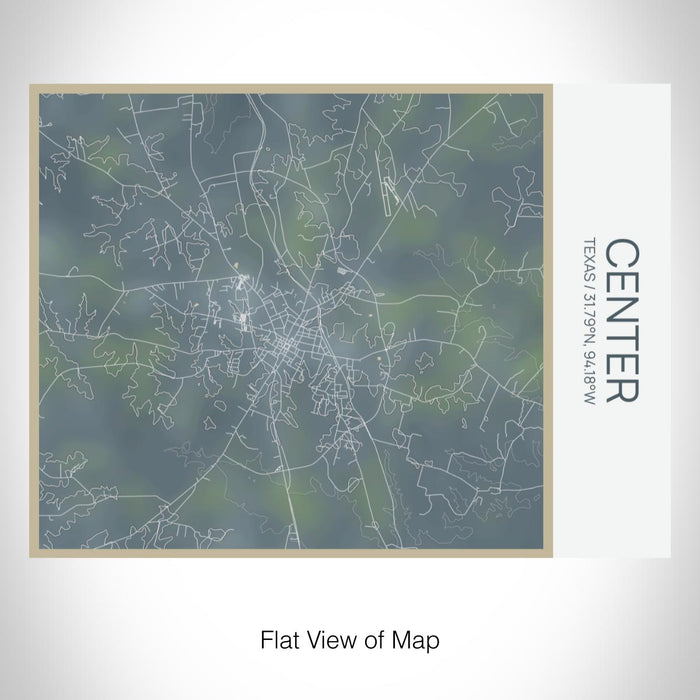 Rendered View of Center Texas Map on 20oz Stainless Steel Insulated Bottle with Bamboo Top with printed afternoon style map