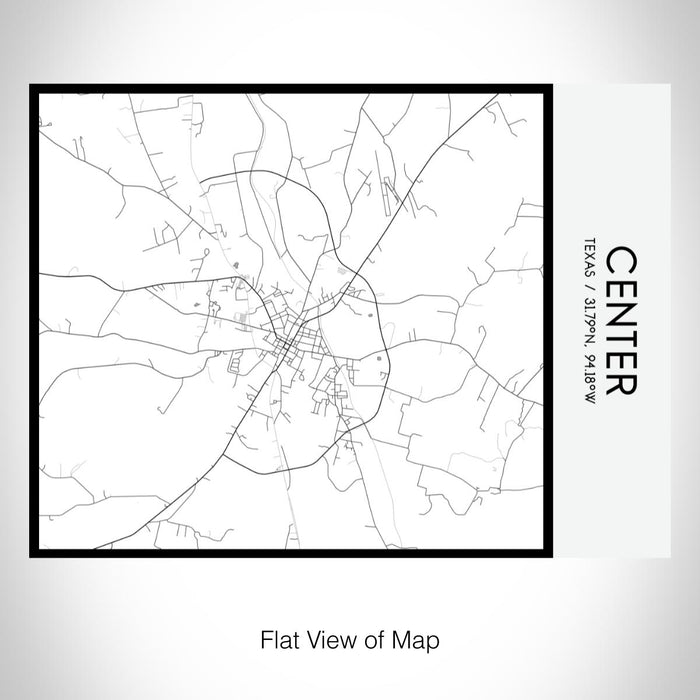 Rendered View of Center Texas Map on 20oz Stainless Steel Insulated Bottle with Bamboo Top with printed classic style map