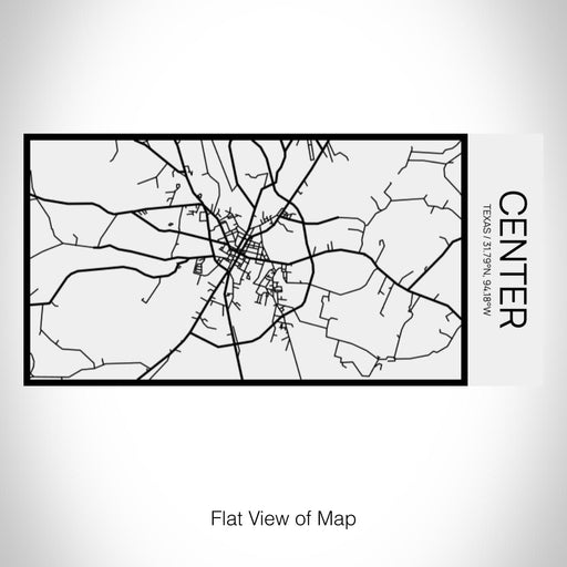 Rendered View of Center Texas Map on 17oz Stainless Steel Insulated Cola Bottle in Stainless in Matte White