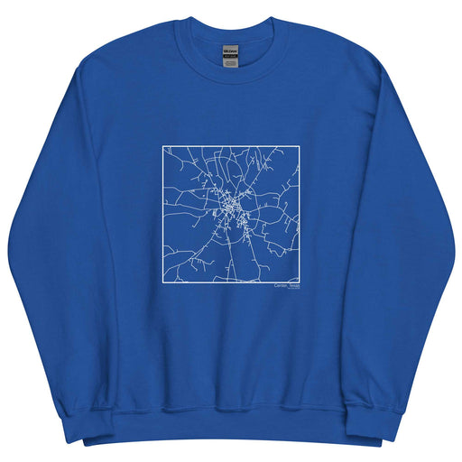 Center Texas  Map Unisex Crewneck Sweater with City inscription in Royal Blue
