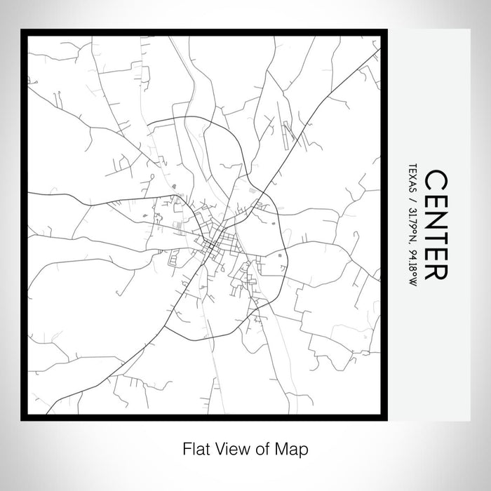 Rendered View of Center Texas Map on 17oz Stainless Steel Insulated Tumbler in Classic Map Style