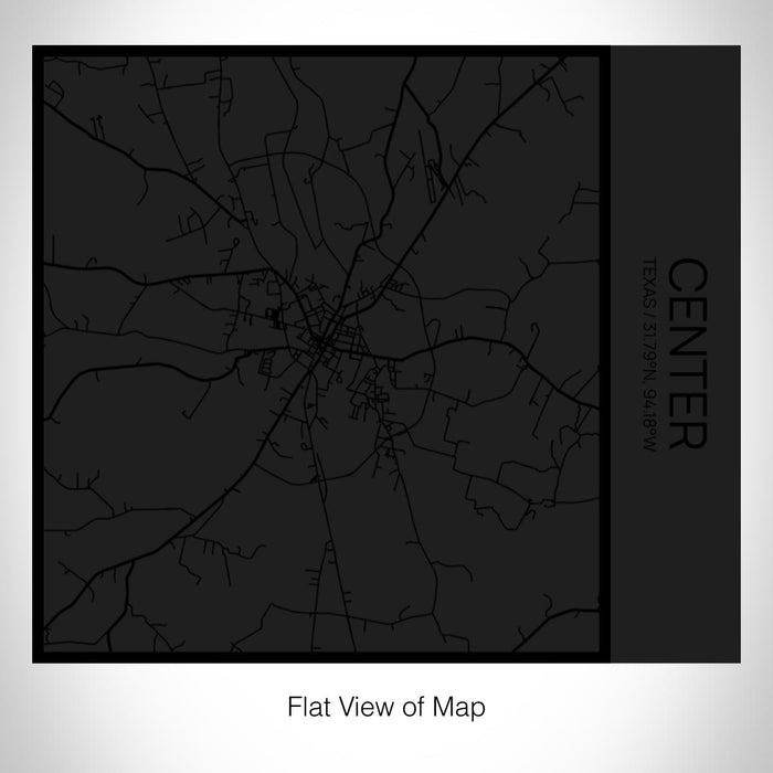 Rendered View of Center Texas Map on 17oz Stainless Steel Insulated Tumbler in Matte Black with Tactile Lines