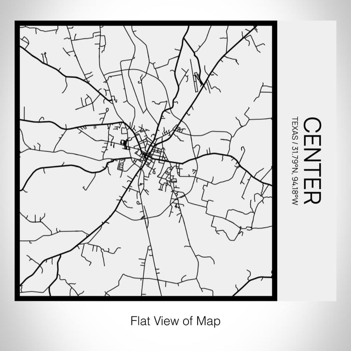 Rendered View of Center Texas Map on 17oz Stainless Steel Insulated Tumbler in Matte White with Tactile Lines