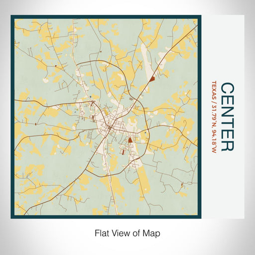 Rendered View of Center Texas Map on 17oz Stainless Steel Insulated Tumbler in Woodblock Map Style