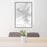 24x36 Center Hill Lake Tennessee Map Print Portrait Orientation in Classic Style Behind 2 Chairs Table and Potted Plant