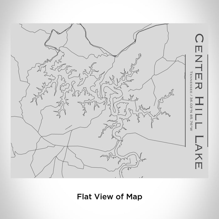 Rendered View of Center Hill Lake Tennessee Map Engraving on 20oz Stainless Steel Insulated Bottle with Bamboo Top