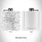 Rendered View of Center Hill Lake Tennessee Map Engraving on 6oz Stainless Steel Flask in White