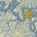 Center Hill Lake Tennessee Map Print in Woodblock Style Zoomed In Close Up Showing Details