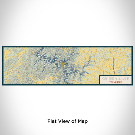 Flat View of Map Custom Center Hill Lake Tennessee Map Enamel Mug in Woodblock