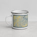 Left View Custom Center Hill Lake Tennessee Map Enamel Mug in Woodblock