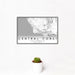 12x18 Central Coast California Map Print Landscape Orientation in Classic Style With Small Cactus Plant in White Planter