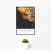 12x18 Central Coast California Map Print Portrait Orientation in Ember Style With Small Cactus Plant in White Planter
