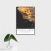 16x24 Central Coast California Map Print Portrait Orientation in Ember Style With Tropical Plant Leaves in Water