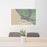 24x36 Central Coast California Map Print Lanscape Orientation in Afternoon Style Behind 2 Chairs Table and Potted Plant