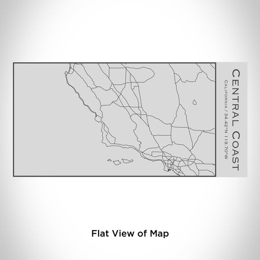 Rendered View of Central Coast California Map Engraving on 17oz Stainless Steel Insulated Cola Bottle