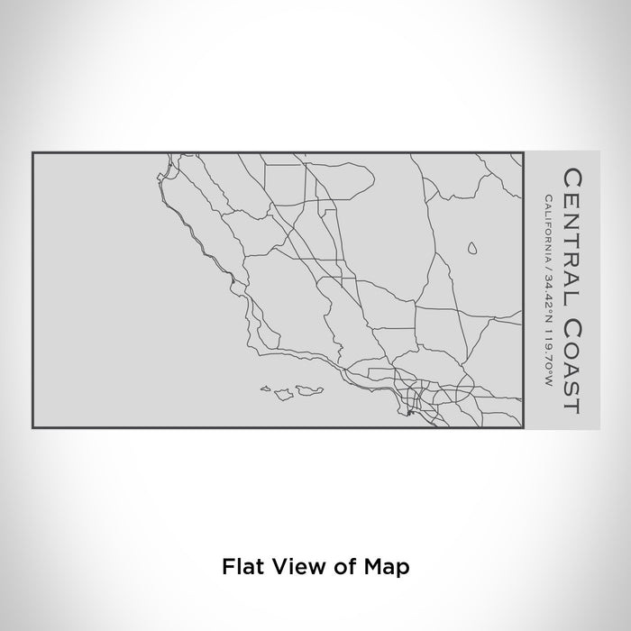 Rendered View of Central Coast California Map Engraving on 17oz Stainless Steel Insulated Cola Bottle