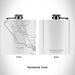 Rendered View of Central Coast California Map Engraving on 6oz Stainless Steel Flask in White