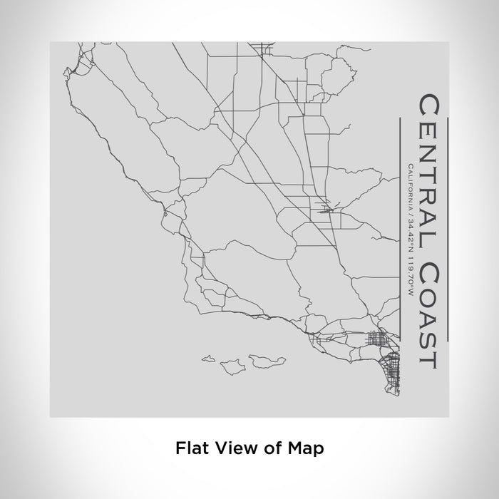 Rendered View of Central Coast California Map Engraving on 17oz Stainless Steel Insulated Tumbler