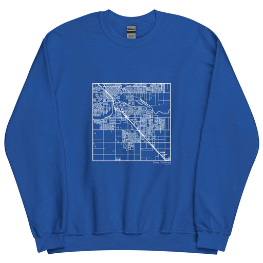 Ceres California  Map Unisex Crewneck Sweater with City inscription in Royal Blue