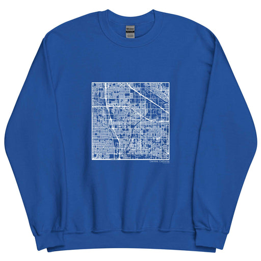 Cerritos California  Map Unisex Crewneck Sweater with City inscription in Royal Blue