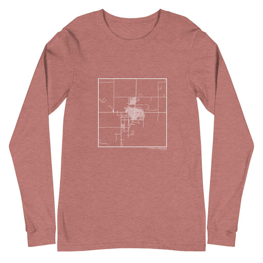 Chadron Nebraska  Map Unisex Long-Sleeve T-shirt with City inscription in Heather Mauve