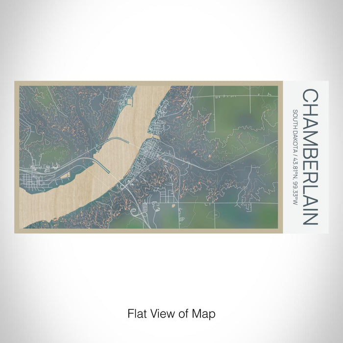 Rendered View of Chamberlain South Dakota Map on 17oz Stainless Steel Insulated Bottle with printed afternoon style map