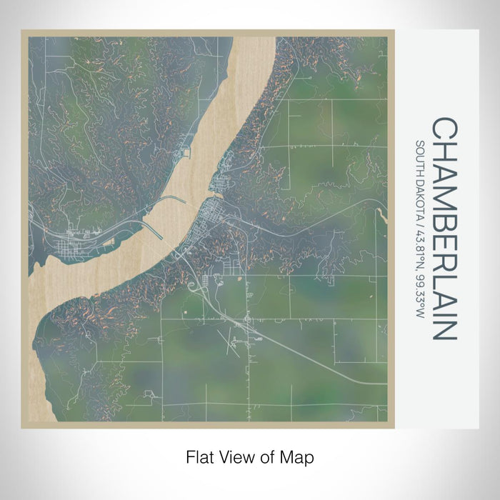 Rendered View of Chamberlain South Dakota Map on 17oz Stainless Steel Insulated Tumbler in Afternoon Map Style
