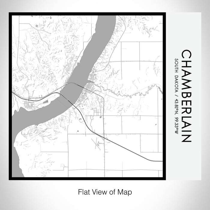 Rendered View of Chamberlain South Dakota Map on 17oz Stainless Steel Insulated Tumbler in Classic Map Style