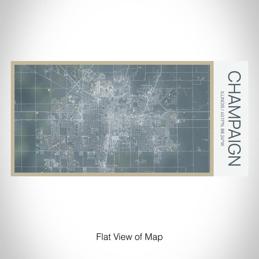 Rendered View of Champaign Illinois Map on 17oz Stainless Steel Insulated Bottle with printed afternoon style map
