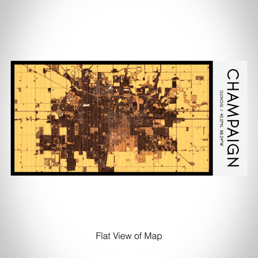 Rendered View of Champaign Illinois Map on 17oz Stainless Steel Insulated Bottle with printed ember style map