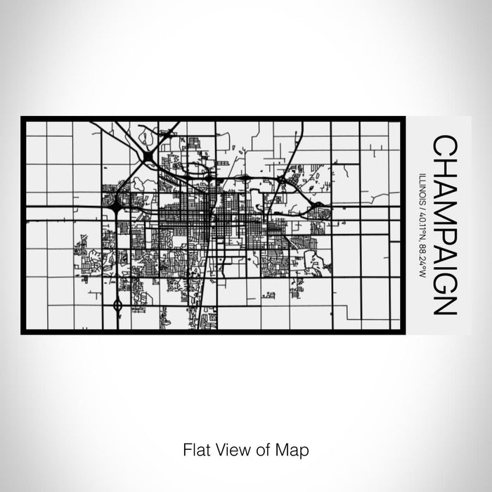Rendered View of Champaign Illinois Map on 17oz Stainless Steel Insulated Cola Bottle in Stainless in Matte White