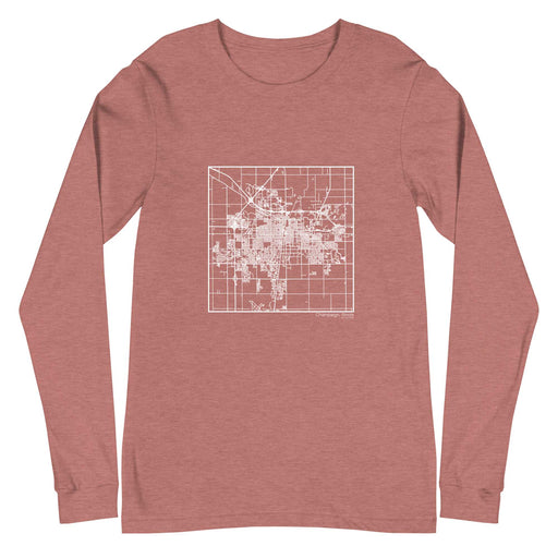 Champaign Illinois  Map Unisex Long-Sleeve T-shirt with City inscription in Heather Mauve
