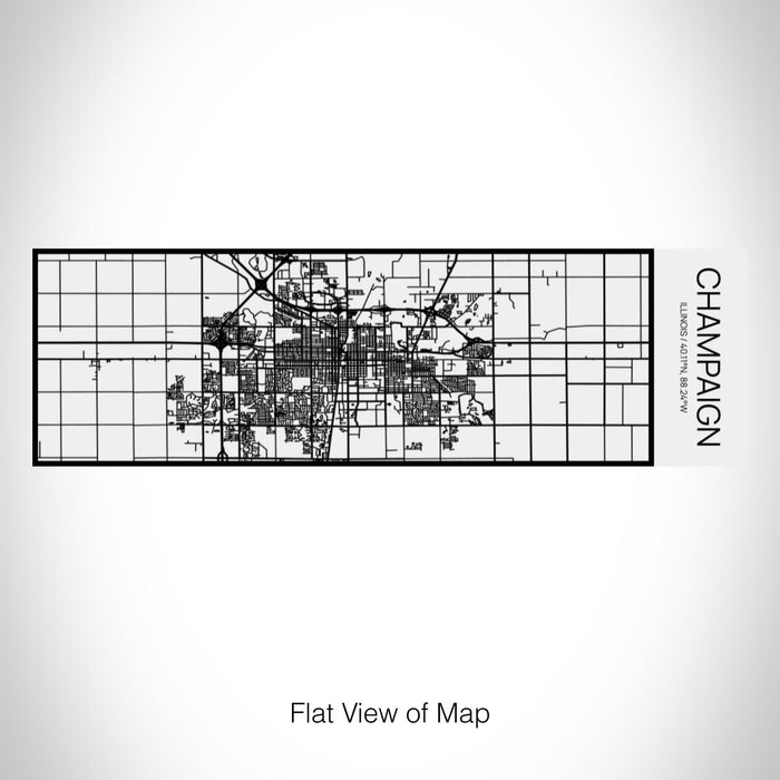 Rendered View of Champaign Illinois Map on 10oz Stainless Steel Insulated Cup in Matte White with Sliding Lid