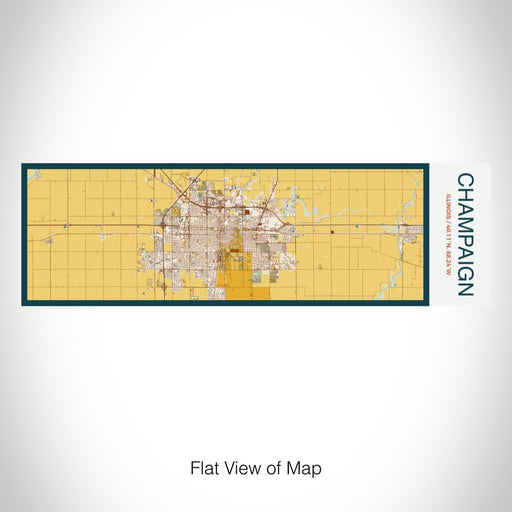 Rendered View of Champaign Illinois Map on 10oz Stainless Steel Insulated Cup in Woodblock with Sliding Lid