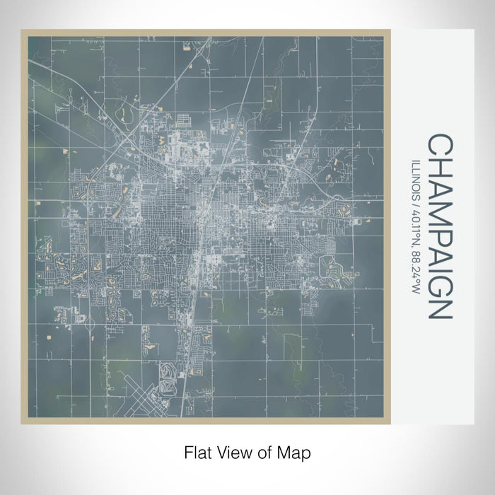 Rendered View of Champaign Illinois Map on 17oz Stainless Steel Insulated Tumbler in Afternoon Map Style