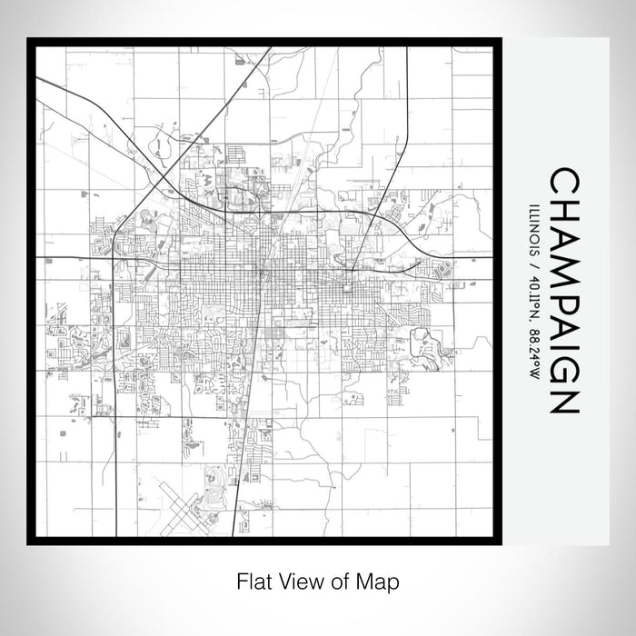 Rendered View of Champaign Illinois Map on 17oz Stainless Steel Insulated Tumbler in Classic Map Style