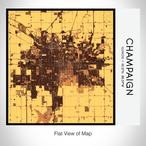 Rendered View of Champaign Illinois Map on 17oz Stainless Steel Insulated Tumbler in Ember Map Style