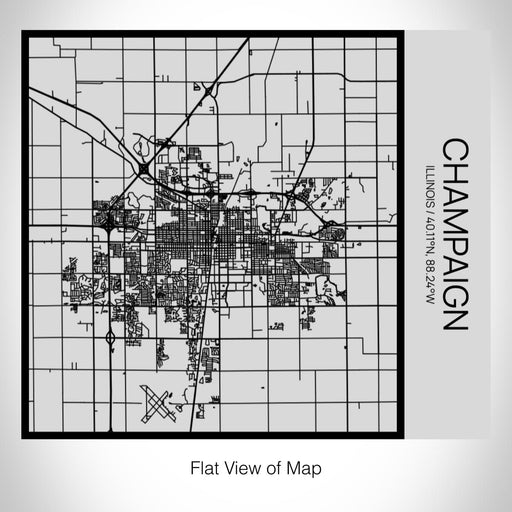 Rendered View of Champaign Illinois Map on 17oz Stainless Steel Insulated Tumbler in Tactile Lines with Succulent in Background