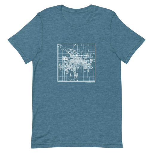 Champaign Illinois  Map Unisex T-Shirt with City inscription in Heather Teal