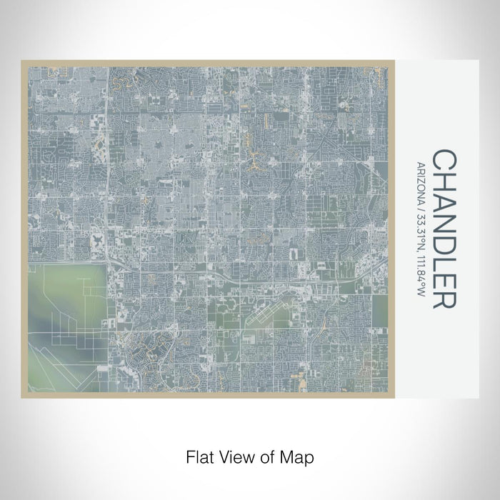 Rendered View of Chandler Arizona Map on 20oz Stainless Steel Insulated Bottle with Bamboo Top with printed afternoon style map