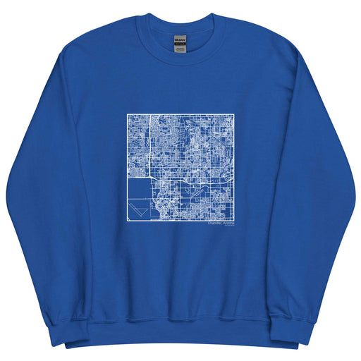 Chandler Arizona  Map Unisex Crewneck Sweater with City inscription in Royal Blue