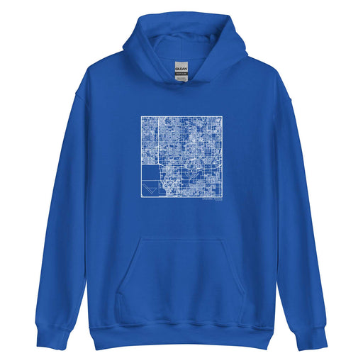 Chandler Arizona  Map Unisex Hoodie Sweater with City inscription in Royal Blue